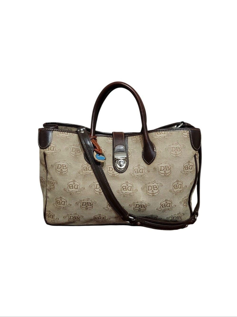 Dooney & Bourke Vintage Signature Donegal Crest Shoulder Satchel EUC